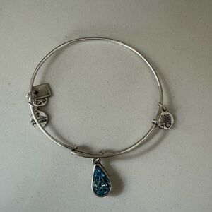 Alex and Ani light blue teardrop charm bracelet